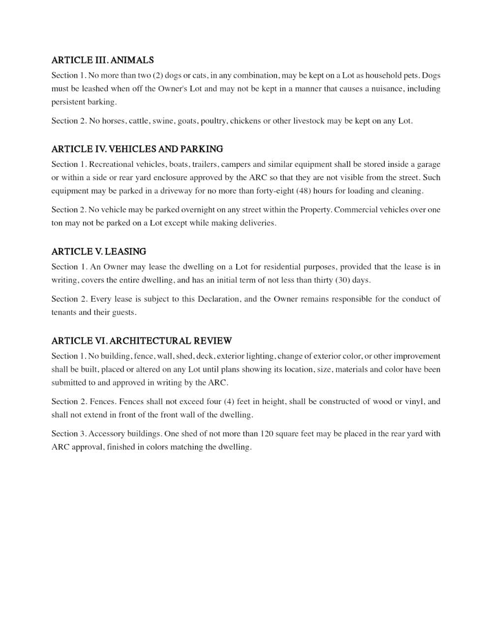 Page 2 of the Willow Creek Estates sample packet